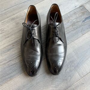 Di Bianco Black Leather Italian Dress Shoes